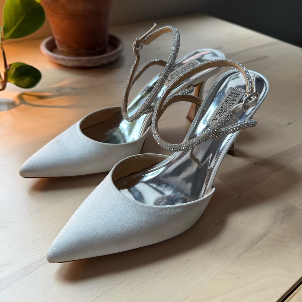 Badgley Mischka Kamilah Pointed Ankle Strap High Heel Sandals